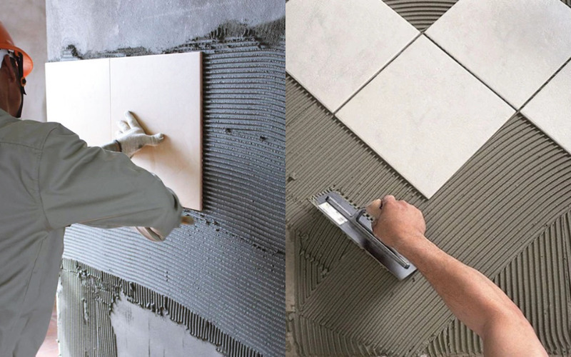 Thi công ốp lát gạch nền và tường bằng vữa xi măng